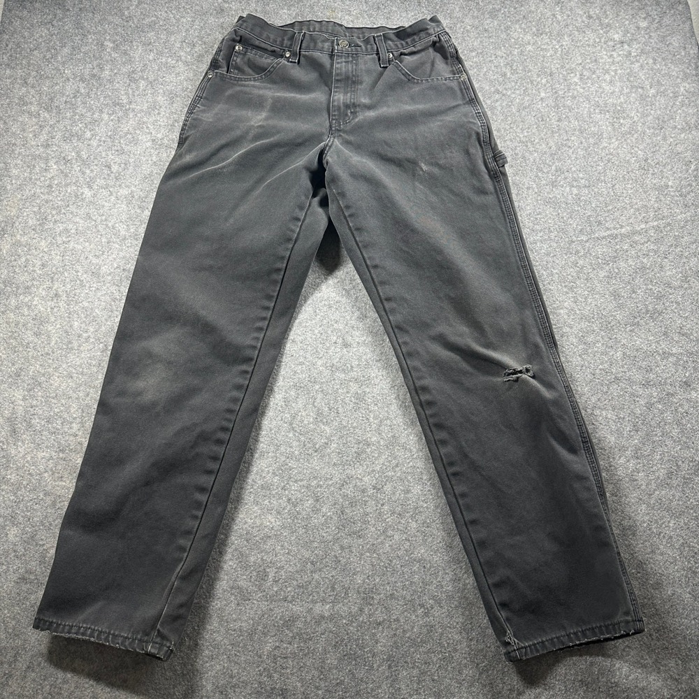 Dickies Carpenter Pants Jeans 28x30 Black Faded Canvas Workwear Utility Skater
